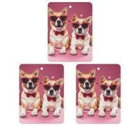 Dogs Wearing Sunglasses Car Air Freshener, 3 Pcs Square Hanging Air Freshener Cards, Long Lasting Fragrance Scented Cards for Car, Home, Office Gray-style