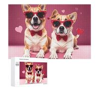Dogs Wearing Sunglasses Puzzle for Adults Wooden Jigsaw Puzzle for Mother's Day Premium Puzzle with Unique Art Design Challenging Brain Teaser Birthday Gift for All Ages 1000 PCS