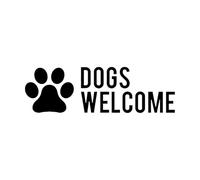 Dogs Welcome Sticker Print Store Business Pet Sign Vinyl Decal for Door Window Wall etc Removable Cafe Poster Small - 13x42cm
