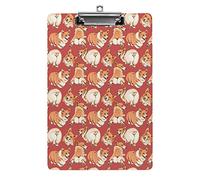 Dogs Welsh Corgi A4 Size Clipboard Funny Aesthetic Working Studying Letter Standard Clip Board 12.5×8.5 in Hardboard for School Classroom Kids Writing Drawing