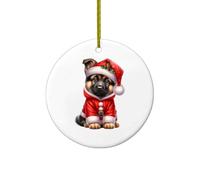Dogs With Santa Hat Cute Puppy5 Decorations Christmas Tree Pendant Unique Decor Keepsake For Festival Friends Party 7.3Cm