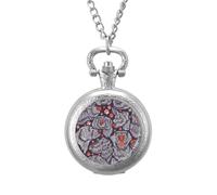 Dogs Year Vintage Pocket Watch Alloy Pendant Watches Necklace Gift for Men Women Silver-Style