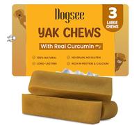 Dogsee Himalayan Yak Chews for Dogs - Small Turmeric Calming Dog Treats - Yak Milk Dog Chew - Long Lasting Cheese Bones for Dogs - Small (3 Pack)