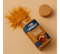 DogSprinkles Pure Organic Turmeric - 95% Curcuminoids - 4+ Months Daily Servings - Includes Dosing Spoon & Glass Sprinkler Jar - Gentle on Sensitive Tums and Non-Toxic (No Black Pepper Piperine)