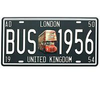 DOGT 1956 de autobús de Londres Reino Unido clásico Auto Placa de Licencia, Grabado, tamaño de la Etiqueta 15,2 x 30,5 cm