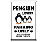 DOGT Metal Sign 12x16 inches Novelty Sign Gift Penguin Lovers Parking Sign Funny Zoo Animal Artic Bird Yard Decorative Aluminum Metal Sign Bedroom, Offices