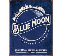 DOGT Metal Sign 8x12 inches Blue Moon Beer Skyline Metal Tin Metal Sign