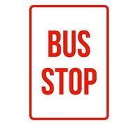DOGT Metal tin sign 12x16 inches Bus Stop No Parking Aluminum Metal Signs