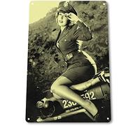 DOGT TIN Sign B163 Jeepers Hot Pin-up Girl WW2 Army Military Uniform Historic Metal Vintage TIN SIGN 7.8 * 11.8 inch(L * W)