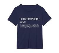 Dogtrovert A Person Who Prefers Dogs Over Humans Dog Lover T-Shirt, Women's Plus, Navy Blue, 6X