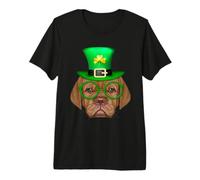Dogue de Bordeaux Dog St Patricks Day Leprechaun Shamrock Premium T-Shirt