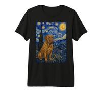 Dogue de Bordeaux Dog Van Gogh Starry Night Premium T-Shirt