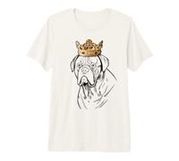 Dogue de Bordeaux Dog Wearing Crown Premium T-Shirt