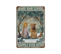 Dogue De Bordeaux Happily Ever After Blone Novelty Retro Metal Tin Sign, Funny Wall Decor Garage Bar Courtyard Living room 8x12 Inch