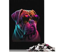 Dogue De Bordeaux Jigsaw Puzzles Puzzle for Adults Kids. 1000 Piece Whimsical Challenge Toy Educational Game Home Decoration for Adults& Kids Age 14 Years Up 1000pcs (38x26cm)