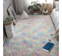 DOGUO Area Rugs 100 x 120 cm Extra Large Shaggy Floor Carpets Washable for Kids Hallway Living Room, Multicolor