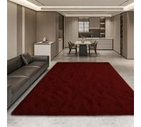 DOGUO Area Rugs Non Slip Underside 140x140cm Red Wine | Rugs Plain Living Room Luxury Decorative For The Bedrooms And Kitchen