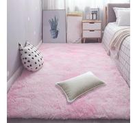 DOGUO Rugs Living Room 145 x 300 cm Soft Soft Fluffy Shaggy Tie Dye Floor Carpet Modern Home for Kids Girls and Boys, Nursery Room, Light Pink