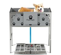 Dogvingpk Foldable Elevated Dog Bathtub with Drain 300 lb Capacity Portable Pet Shower Wash Station for Bathing Grooming Small Medium and Large Dogs, and Indoor Outdoor Use (2 PVC-TUB-L)