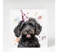 Dogvotion Black Cockapoo Birthday Card, Square, 148cm with Envelope