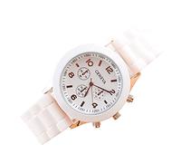 DOGZI Watches for Teen Girls,Womens Quartz Watches Various Colors Strap Creative Simplicity Easy to Read Arabic Numerals Female Watch Gifts for Her,White