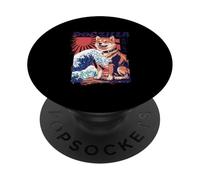 Dogzilla Shiba Inu Japanese Wave Rising Sun Monster Dog PopSockets Adhesive PopGrip