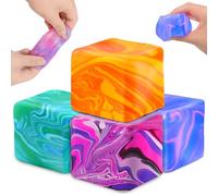 Doh Nice Ice Cube Squishy Toys, 4PCS Stress Balls for Adults Kids, Sensory Stress Relief Toys Fidget Cubes, Squeeze Balls for Autism Anxiety Relief Stocking Fillers