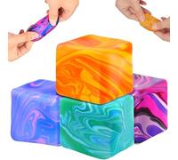 Doh Nice Ice Cube Squishy Toys, 4PCS Stress Balls for Adults Kids, Sensory Stress Relief Toys Fidget Cubes, Squeeze Balls for Autism Anxiety Relief Stocking Fillers
