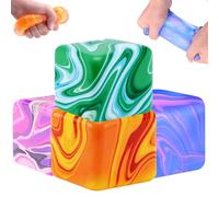 Doh Nice Ice Cube Squishy Toys, 4PCS Stress Balls for Adults Kids, Sensory Stress Relief Toys Fidget Cubes, Squeeze Balls for Autism Anxiety Relief Stocking Fillers