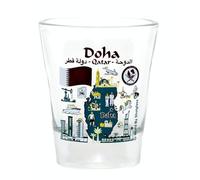 Doha Qatar Landmarks and Icons Collage Shot Glass