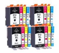 DOHAETCJQ Universal Printer Ink Cartridges Compatible With p 912 And 912XL Printers, Including HP912, 8012, 8013, 8018, 8024, And 8025(4SET)