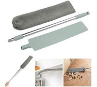 DOHAPPYS Bedside Dust Cleaner, Long Handle Dust Cleaner Brush Gap Dust Removal Brush Household Microfiber Duster Retractable to 43.5-59.3Inches with Bendable Head - Wet or Dry Use