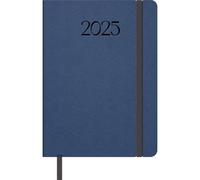 Dohe - 2025 Diary - Day by Page, A5 Size (14 x 20 cm), 12 Months January to December, Flexible Leatherette Cover, Planner in Spanish, Office Supplies - MANHATTAN Blue