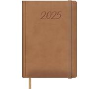 Dohe - 2025 Diary - Day by Page, A5 Size (15 x 21 cm), 12 Months January to December, Leatherette Hardcover, Planner in Spanish, Office Supplies - SAMBA Cámel