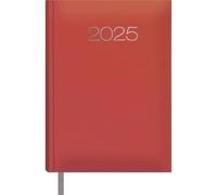 Dohe - 2025 Diary in Portuguese - Day per Page, A5 Size (14x20 cm), 12 Months January to December, Hardcover, Annual Planner, Office Supplies - ESTORIL Red