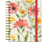 Dohe - 2025 Diary - Week to View, A5 (15 x 21 cm), 12 Months January to December, Double Ring Closure, Stickers, Dividers and Special Pages, Office Supplies - Floral Orchid