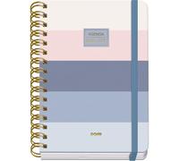 Dohe - 2026 2027 School Planner - September to June, Day per Page, A5 (15x21 cm), Soft Hard Cover, Double Spiral, Elastic Band Closure, 2 Pages of Stickers, Spanish and English - Donna