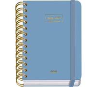 Dohe - 2026 2027 School Planner - September to June, Day per Page, A6 (12x17 cm), Soft Hard Cover, Double Spiral, Elastic Band Closure, 2 Pages of Stickers, Spanish and English - Blue
