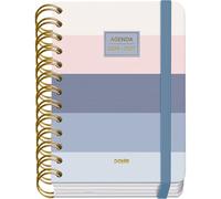Dohe - 2026 2027 School Planner - September to June, Day per Page, A6 (12x17 cm), Soft Hard Cover, Double Spiral, Elastic Band Closure, 2 Pages of Stickers, Spanish and English - Donna