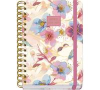 Dohe - 2026 2027 School Planner - September to June, Week to View, A5 (15x21 cm), Soft Hard Cover, Double Spiral, Elastic Band Closure, 2 Pages of Stickers, Spanish and English - Magnolia
