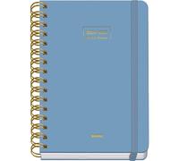 Dohe - 2026 2027 School Planner - September to June, Week to View, A5 (15x21 cm), Soft Hard Cover, Double Spiral, Elastic Band Closure, 2 Pages of Stickers, Spanish and English - Blue