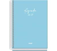 Dohe - 2026 2027 School Planner - September to June, Week to View, A5 (15x21 cm), Soft Touch Hard Cover, Spiral Binding, Spanish and English - Serenity Blue
