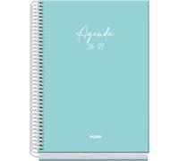 Dohe - 2026 2027 School Planner - September to June, Week to View, A5 (15x21 cm), Soft Touch Hard Cover, Spiral Binding, Spanish and English - Serenity Green