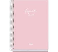 Dohe - 2026 2027 School Planner - September to June, Week to View, A5 (15x21 cm), Soft Touch Hard Cover, Spiral Binding, Spanish and English - Serenity Pink