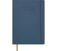Dohe - 2026 Daily Planner - Day per Page, A5 (14x20 cm), Flexible Leatherette Cover, Elastic Closure, 12 Months January to December, Annual Planner in Spanish - Manhattan Blue