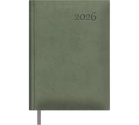 Dohe - 2026 Daily Planner - Day per Page, A5 (14x20 cm), Hardcover Leatherette, 12 Months January to December, Annual Planner in Spanish with Bookmark - Lausanne Green