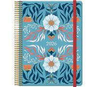 Dohe - 2026 Daily Planner - Day per Page, A5 (15x21 cm), Hardcover, Spiral and Elastic Closure, 12 Months January to December, 4 Sticker Pages, Annual Planner in Spanish - Charm Royal