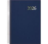 Dohe - 2026 Daily Planner - Day per Page, A5 Size (14x20 cm), Spiral Binding, 12 Months January to December, Annual Planner in Spanish - Segovia Blue