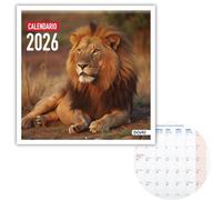 Dohe - 2026 Wall Calendar - 12 Months January to December, Month View, 30x30 cm, Spanish Language, Staple Binding, Space for Notes, Year Planning, Thick Paper 120 g/m² - Wildlife
