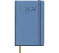Dohe - 2026 Weekly Planner - Pocket Size (8.5x13 cm), Hardcover Leatherette, Elastic Closure, Bookmark, 12 Months January to December, Annual Planner in Spanish - Samba Light Blue